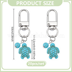 20 шт. подвеска в виде морской черепахи из синтетической бирюзы&nbsp;HJEW-NB00237