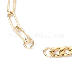 Изготовление браслета из цепочки Фигаро из нержавеющей стали 304 и цепочки из латунной скрепки.&nbsp;AJEW-JB01567