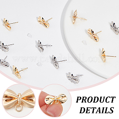 12 шт. 2-х цветная латунная фурнитура для сережек-гвоздиков&nbsp;KK-UN0001-95