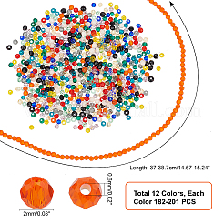 12 нитка 12 цвета прозрачные стеклянные бусины нити&nbsp;GLAA-PH0001-89