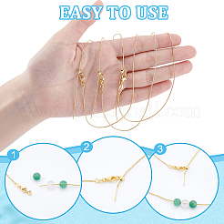 12 шт. 1 мм латунная круглая змейка цепочка регулируемые слайдеры ожерелья&nbsp;NJEW-NB0001-31