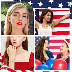 1350 шт. 7 стиля тематика День независимости прозрачные гальванизированные стеклянные бусины нити&nbsp;EGLA-SP0001-26