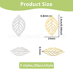 40 шт. подвески из нержавеющей стали 304 двух цветов&nbsp;STAS-DC0017-08