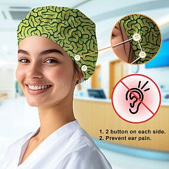 2 шт. 2 стиля хлопковые регулируемые набивные шапки с принтом рабочие кепки для женщин и мужчин&nbsp;AJEW-DR0002-22B