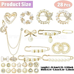 28шт 28 стиля пластиковая брошь с имитацией жемчуга&nbsp;JEWB-YW0001-05