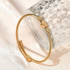 Браслеты-торсионы из нержавеющей стали 304 для женщин&nbsp;BJEW-M042-08G