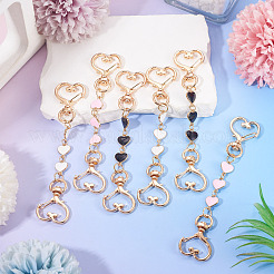 6 шт. 3 стиля сплав эмалированные цепочки для удлинителей звеньев в форме сердца&nbsp;KEYC-TAC00058