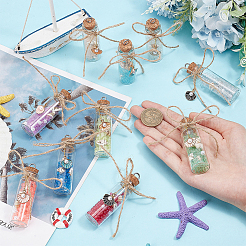 Светящиеся бусы в подвесных украшениях из стеклянных бутылок&nbsp;HJEW-AB00276