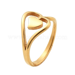 Кольца в форме сердца из нержавеющей стали 304&nbsp;RJEW-Q012-17G