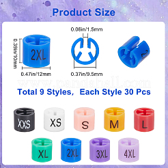 270 шт. 9-х цветные пластиковые маркеры размеров одежды и брюк&nbsp;KY-GF0001-58