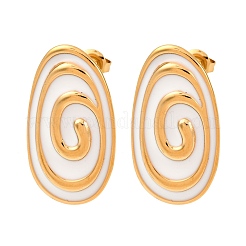 Овальные серьги-гвоздики из нержавеющей стали 304&nbsp;LS-EJEW-A136-04G