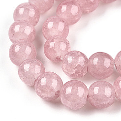 Выпечки нарисованные потрескивание стеклянные бусины пряди&nbsp;X-DGLA-Q023-8mm-YS7