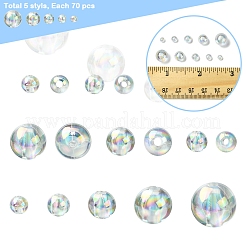 350шт 5 стиля прозрачные акриловые бусины&nbsp;MACR-FS0001-91