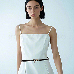 Ремни-цепочки из искусственной кожи с бантом из сплава для женщин&nbsp;AJEW-WH20019-67G-01