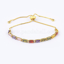 Латунь микро проложить кубический цирконий слайдер браслеты&nbsp;FS-WG49F5F-01