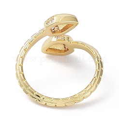 Открытые манжеты с прозрачными циркониями и двойными желудями&nbsp;RJEW-G287-01G