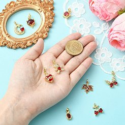 9шт латунные подвески с микропаве и кубическим цирконием&nbsp;KK-CJ0003-99