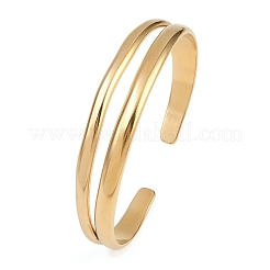 Браслеты-манжеты из нержавеющей стали 304 для женщин&nbsp;LS-BJEW-B147-02G