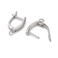 Латунные серьги-кольца из прозрачного кубического циркония&nbsp;KK-H256-18P