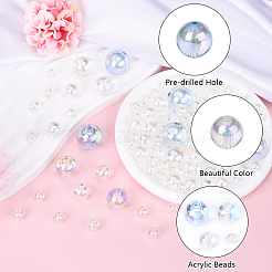 100 г 4 стиля прозрачных акриловых бусин&nbsp;MACR-YW0003-42