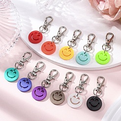 Улыбающееся лицо акрил с подвесными украшениями из сплава&nbsp;HJEW-JM03472