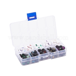 180шт 10 стильные непрозрачные черные акриловые бусины&nbsp;MACR-YW0001-53