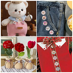 Окрашенные деревянные пуговицы &nbsp;BUTT-TAC0010-05