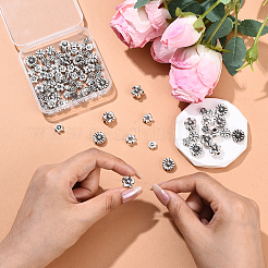 120 шт. 12 стиля тибетских бусин из сплава в форме цветка 3D&nbsp;FIND-YW0009-60