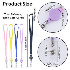 10 шт. 5-цветный нейлоновый ремешок на шею&nbsp;AJEW-GF0008-02
