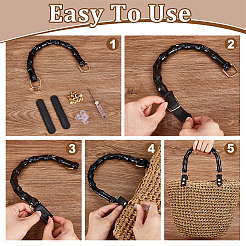 2 шт. ручки для сумок из АБС-пластика в форме бамбука&nbsp;FIND-WH0111-772B