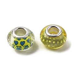 Европейские бусины из прозрачной смолы с печатью&nbsp;RESI-C063-03C