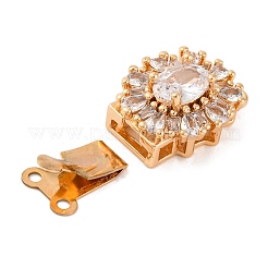 Латунные застежки из прозрачного кубического циркония с микропаве KK-C076-08G