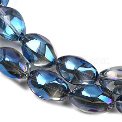 Нити из гальванизированных стеклянных овальных бусин&nbsp;EGLA-F026-A12