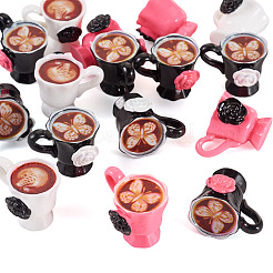 16 шт. 4-х цветная смоляная модель кофейных украшений&nbsp;AJEW-TA0002-79
