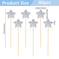 80 шт. вставка для торта в виде звезды из ткани&nbsp;AJEW-DC0003-54A