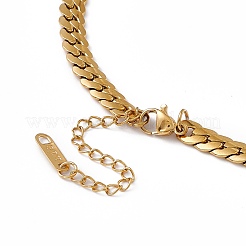 Ожерелье из нержавеющей стали 304 с ажурным сердечком и кубинскими звеньями для женщин&nbsp;LS-NJEW-P269-01G