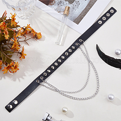 1 шт. колье-чокер из искусственной кожи с шипами и заклепками в готическом стиле&nbsp;NJEW-CL0001-12