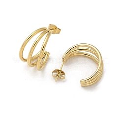 Серьги-гвоздики тройной формы из нержавеющей стали 304 для женщин&nbsp;EJEW-C096-68G-02