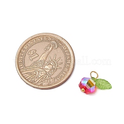 Прозрачные гальванические стеклянные бусины с прозрачными акриловыми подвесками и латунными булавками с шарообразными головками&nbsp;PALLOY-JF03593-01