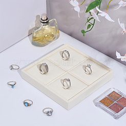 Подставки для колец-органайзеров из микрофибры с 4 слотом&nbsp;ODIS-WH0050-15C-01