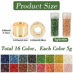 80 г 16-х цветных цилиндрических бусин&nbsp;SEED-YW0003-13