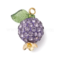 Бусины в форме диско-шариков с прозрачными акриловыми подвесками и колпачками из нержавеющей стали 304 и латунными штифтами с шарообразными головками&nbsp;PALLOY-TA00243