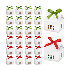 30 шт. 2-х цветные коробки из крафт-бумаги в форме домика с лентой и окошком&nbsp;ABAG-PH0001-54B