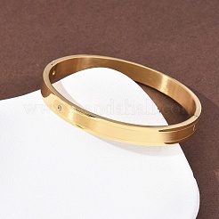 Женские браслеты из нержавеющей стали 304 с микропаве из прозрачных кубических цирконий&nbsp;BJEW-B161-04G