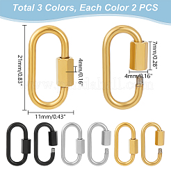 6 шт. 3 цвета 304 нержавеющая сталь винтовой карабин замок подвески&nbsp;STAS-UN0053-35
