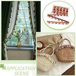 Лента из полиэстера с бахромой цвета радуги&nbsp;SRIB-WR0001-16