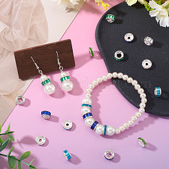 40 шт. 8 вида бусин-разделителей из сплава стекла и железа&nbsp;FIND-TA0008-70B