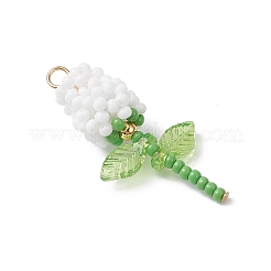 Подвески-розы из стеклянных бус&nbsp;PALLOY-MZ00959-05