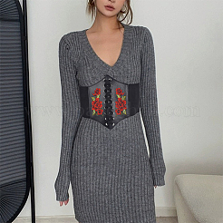 1 шт. широкий эластичный корсетный ремень из искусственной кожи&nbsp;AJEW-WR0002-01B