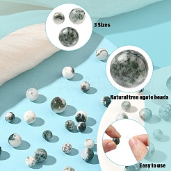 60 шт. бусины из натурального древесного агата двух размеров&nbsp;G-YW0002-97